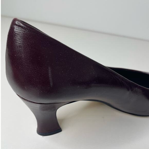Etienne Aigner Danube Leather Slip On Mid Heel Dress Pumps Burgundy Womens Sz 7M - Picture 8 of 15